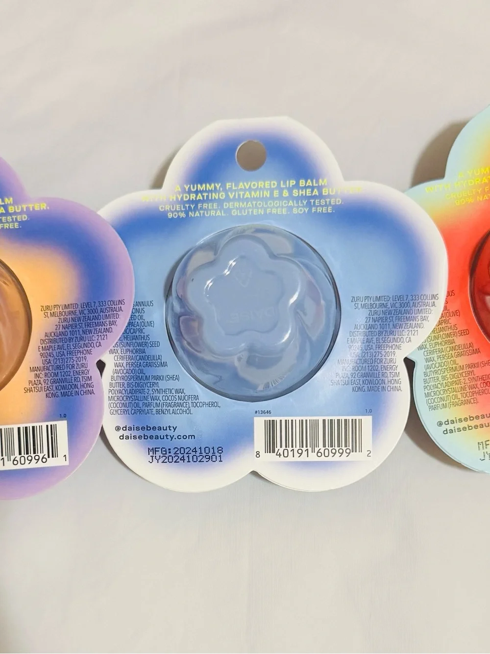 Brand New Daise Flower Lip Balm Hydrating Trio Set - 3 Flavors